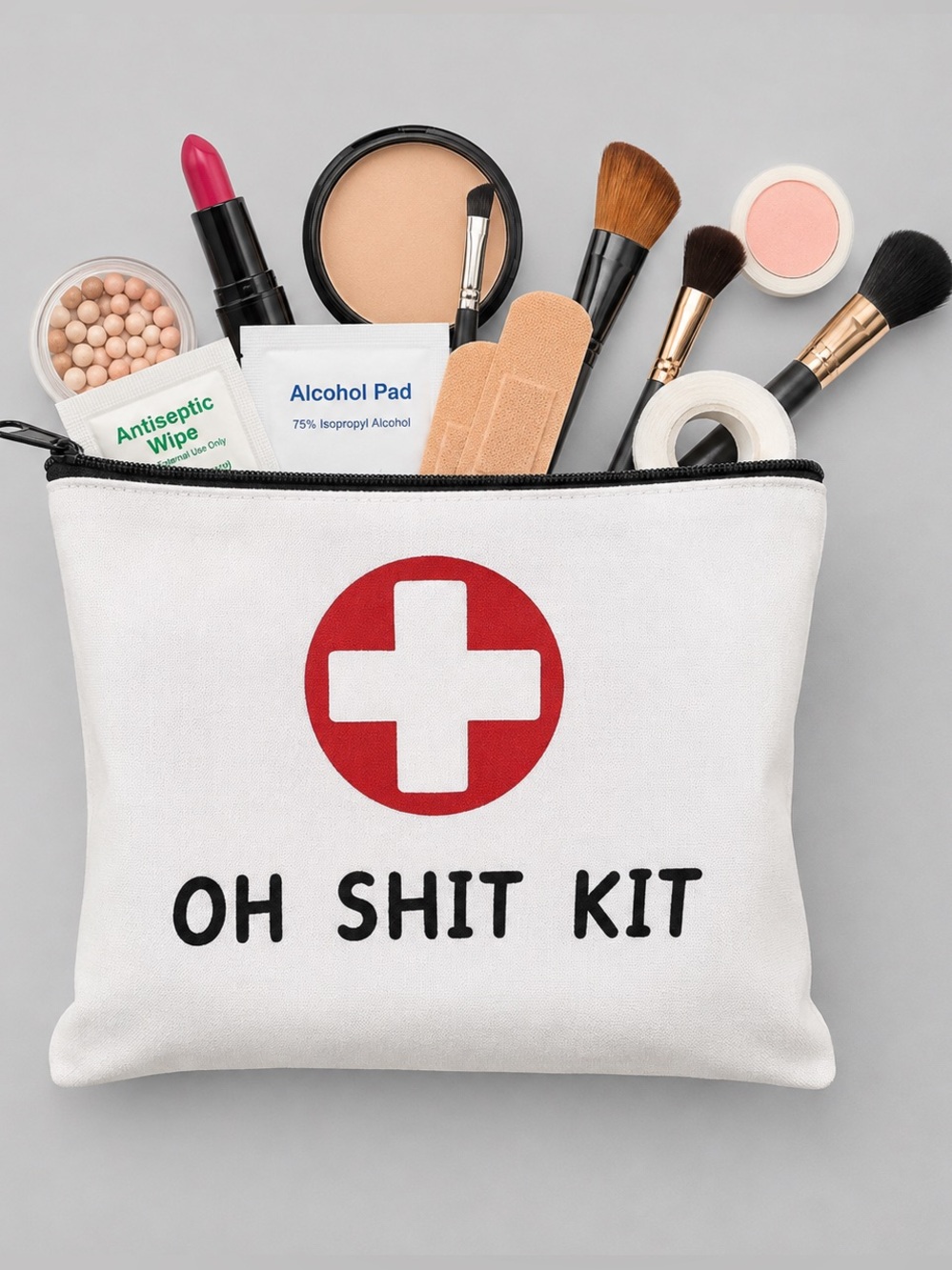 NEW Funny “OH SHIT KIT” Cosmetic Bag First Aid Emergency Travel Pouch